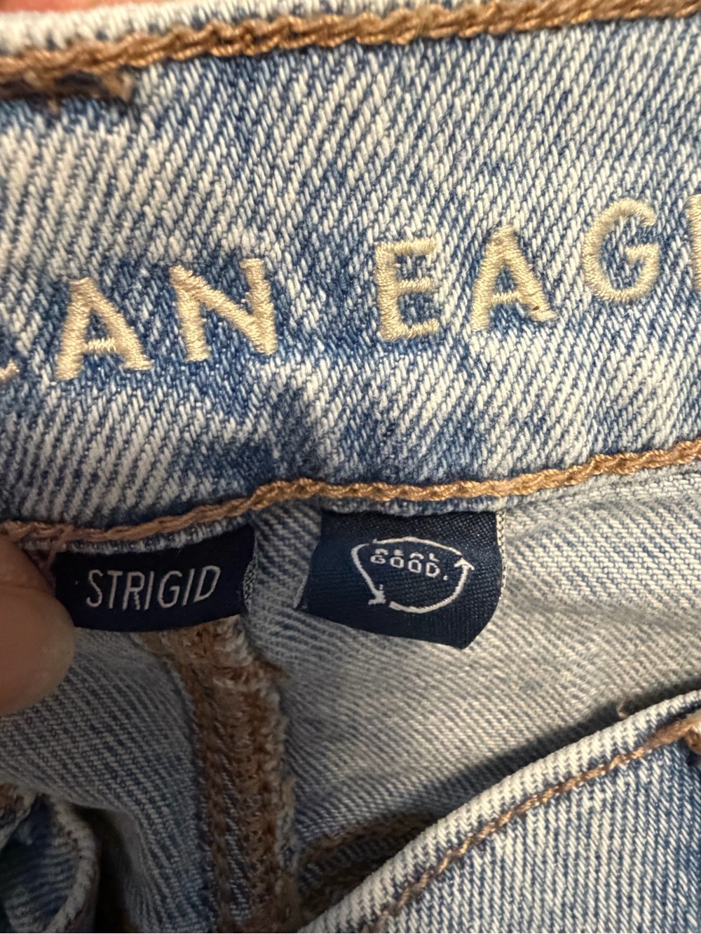 American Eagle Outfitters Light Blue Distressed Wide Leg Jeans - Picture 5 of 5